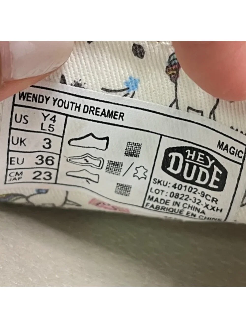 Hey Dude Wendy Dreamer Girls Size 4Y Blue Pink Athletic Walking Slip On Shoes